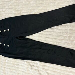 SHEIN Black Trousers with Gold Buttons